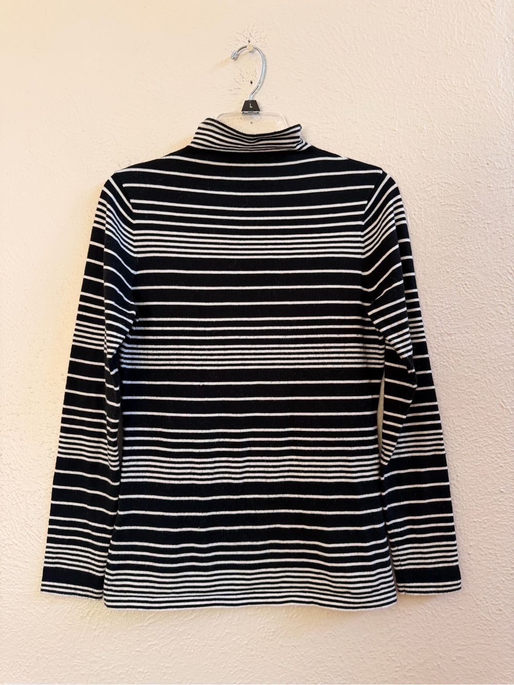 Title Nine black and white stripe mock neck sweater